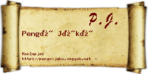 Pengő Jákó névjegykártya